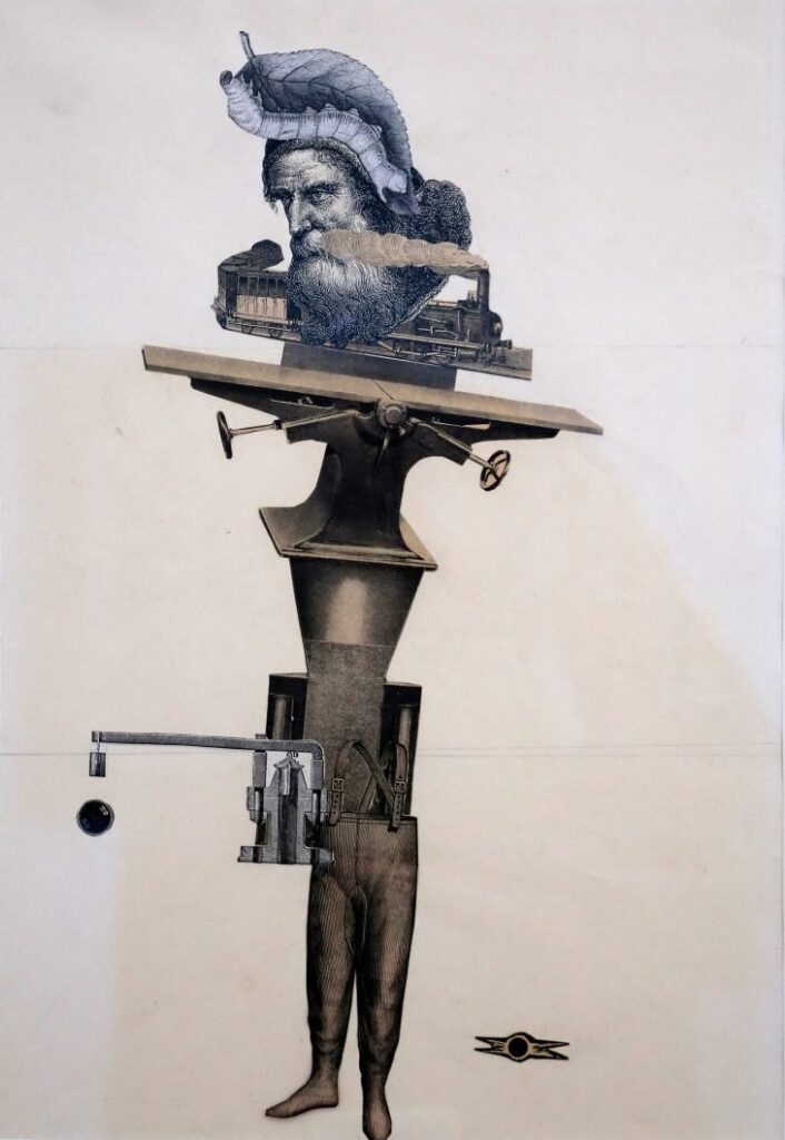 A Surrealist Exquisite Corpse collage by Yves Tanguy, André Breton and others