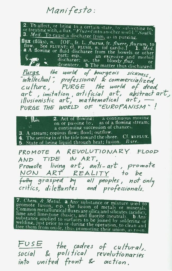 George Maciunas's Fluxus Manifesto of 1963